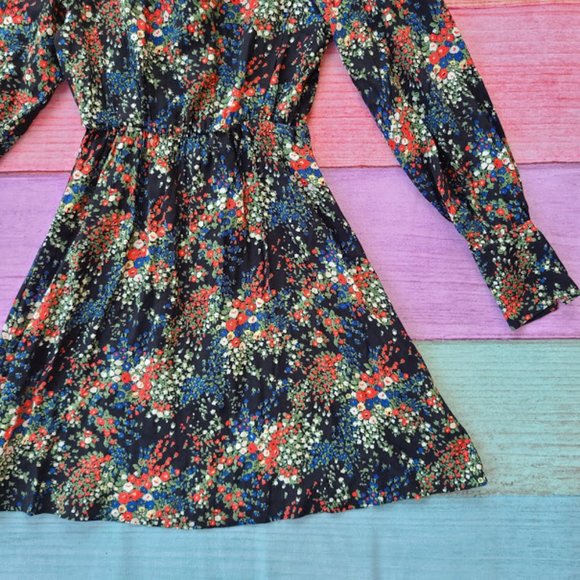 & Other Stories Black Floral A-line Mini Dress 4 - Picture 3 of 5